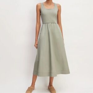 EVERLANE The Supima Jersey Riviera Dress in Sage Green sz M